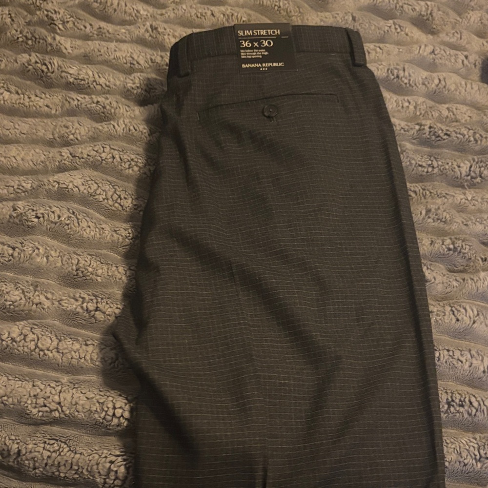 NWT Banana Republic Dark Gray Men's Dress Pants 36x30 - Picture 4 of 5